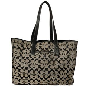 Coach Black & Gray Signature Tote Bag